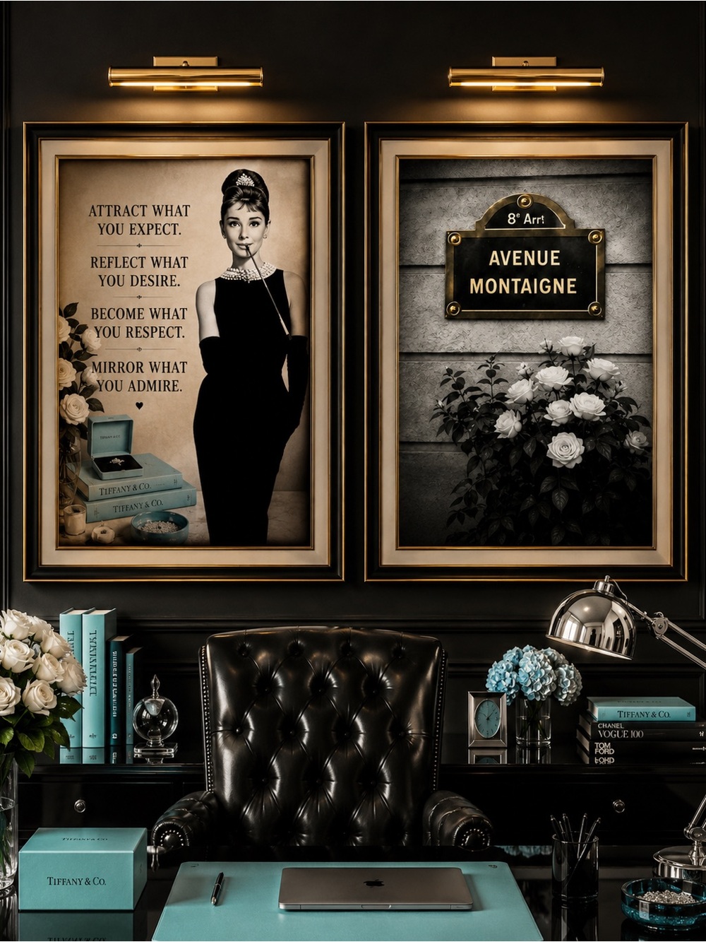 Elegant Black & Cream Inspirational Wall Art Print — Luxury Style